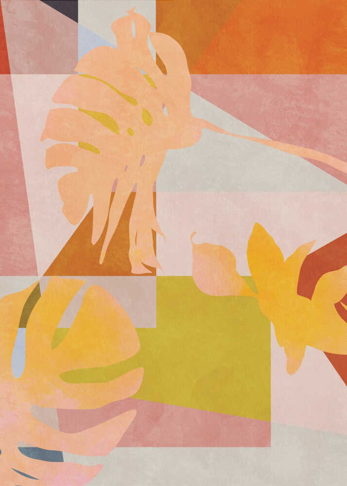 Feuilles géométriques Bauhaus organiques | Affiche