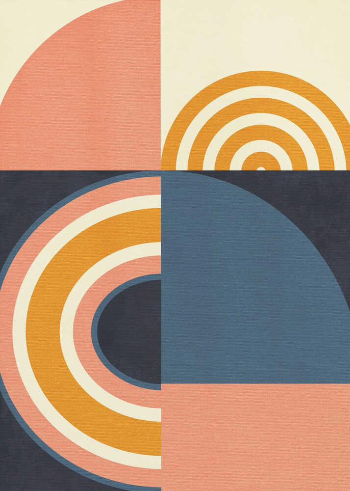 Rainbow Plus Shapes  Blue Mustard9 | Poster