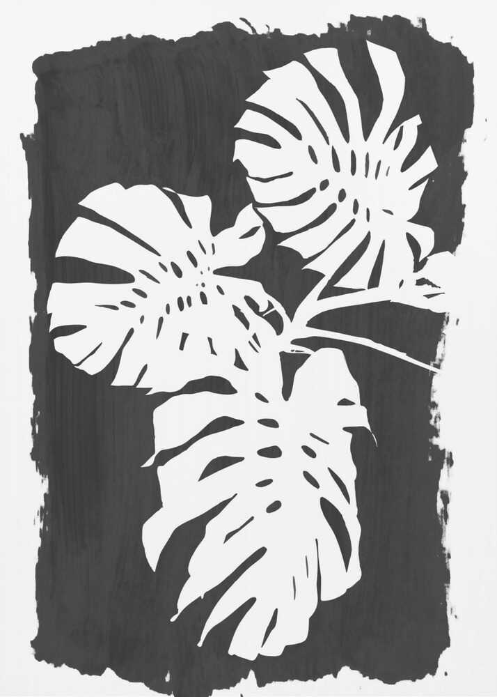 Black Monstera Leaves Silhouette | Canvas
