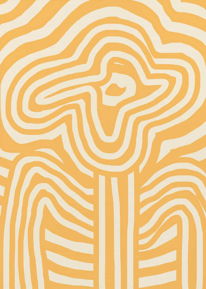 Gelb gestreifte Blume | Poster