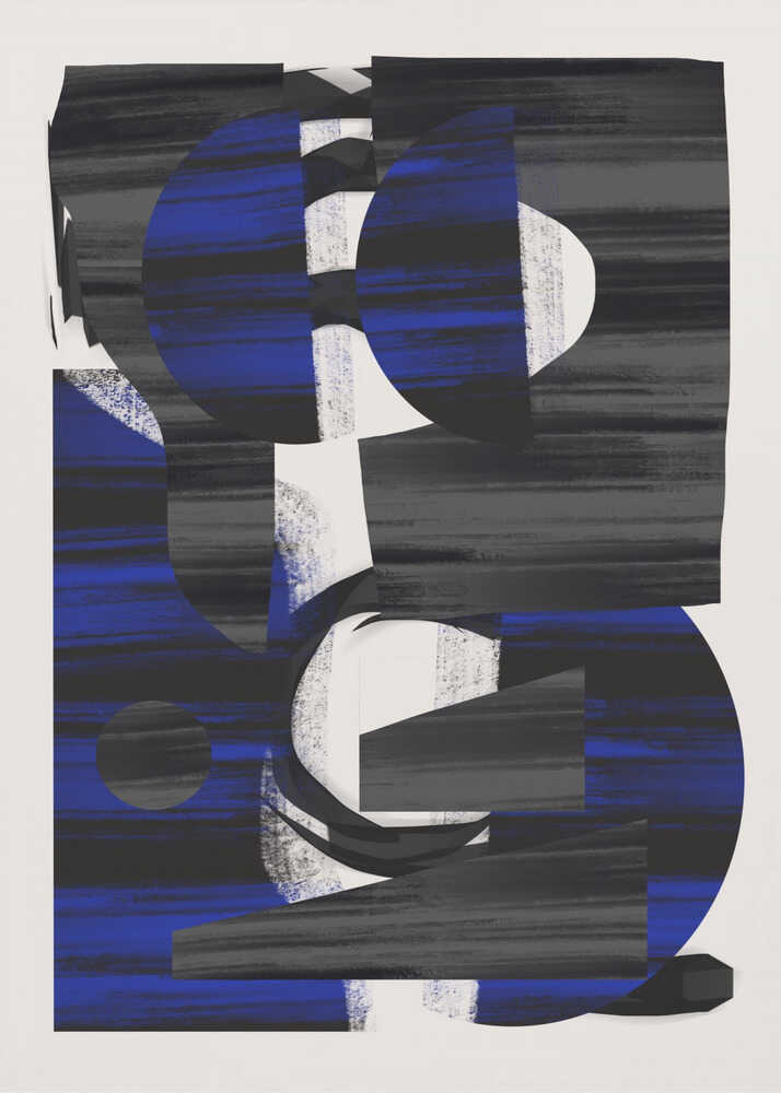 Collage minimaliste à rayures abstraites 28 | Toile