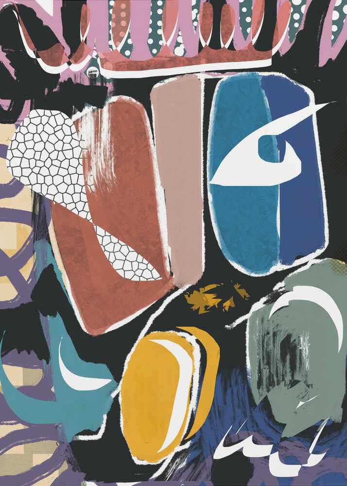 Caillou ludique abstrait | Toile