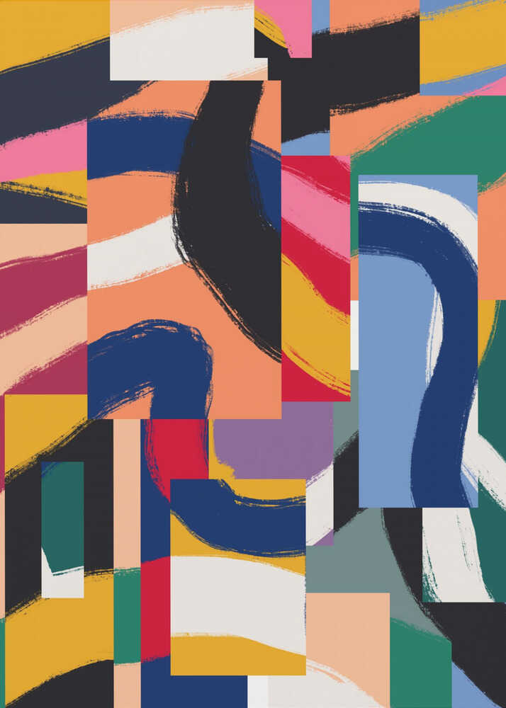 Formen mit dynamischen Pinselstrichen | Leinwand