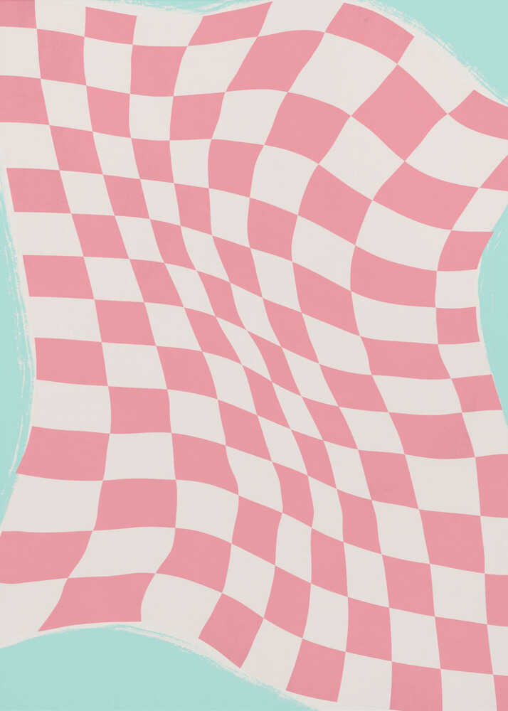 Vague à carreaux ondulée | Affiche