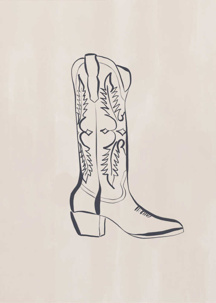 Cowboy-Stiefel von Ivy Green Illustrations | Leinwand