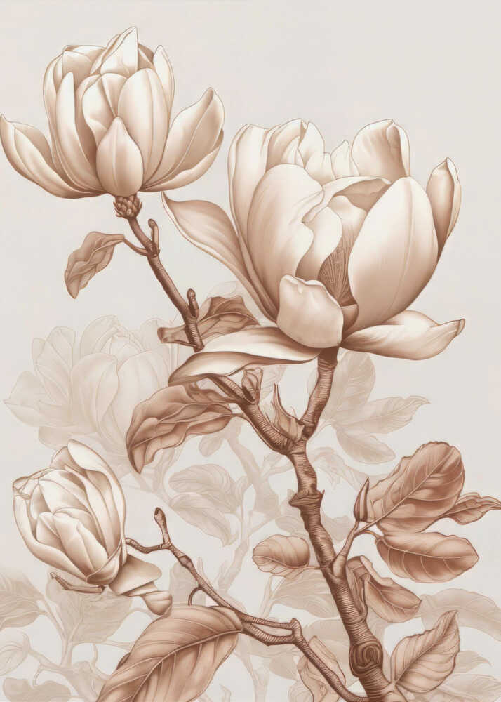 Beige Flowers 3 | Poster