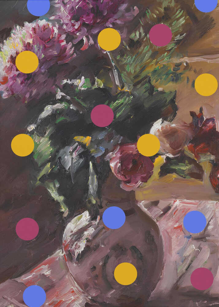 Classic Vase of Flowers And Dots | Poster