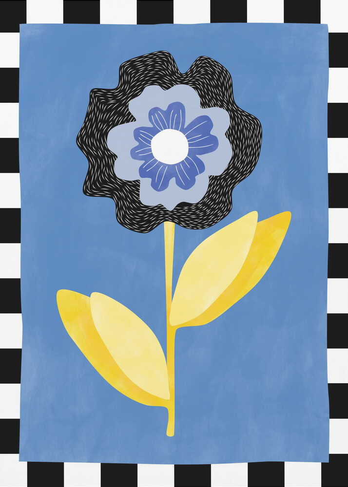 Blume mit blau-schwarzem Blütenblatt | Poster