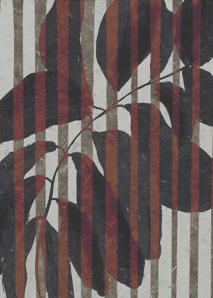 Gestreiftes botanisches Muster | Canvas