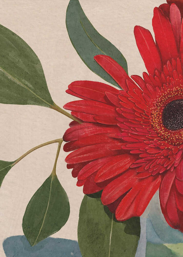 Détail d'une gerbera rouge 2 | Affiche