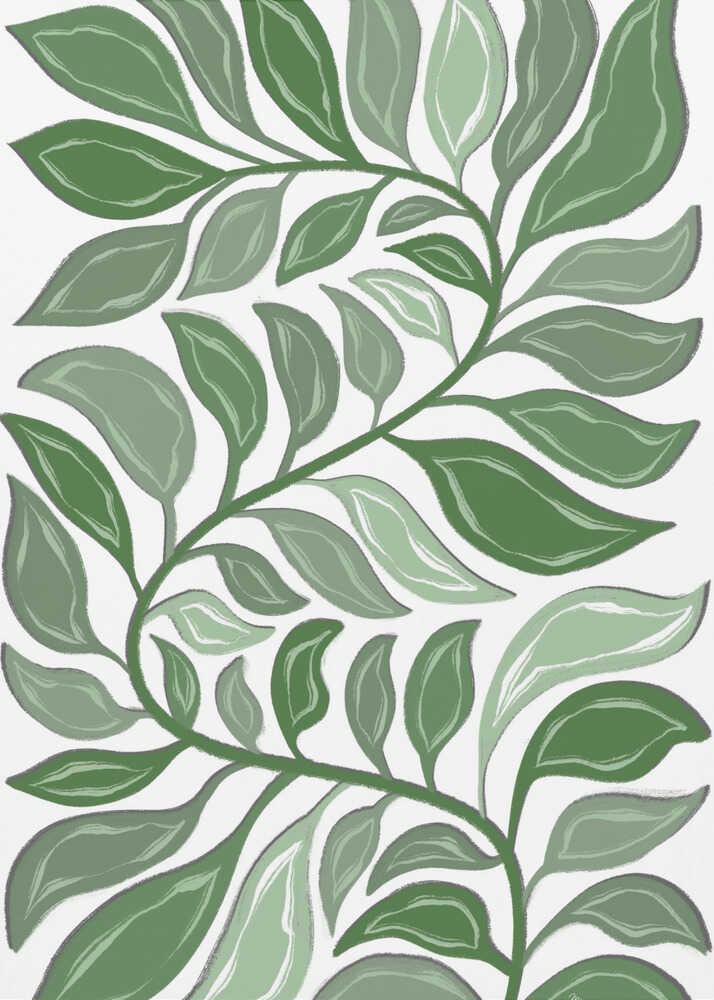 Muster mit grünen Blättern | Leinwand