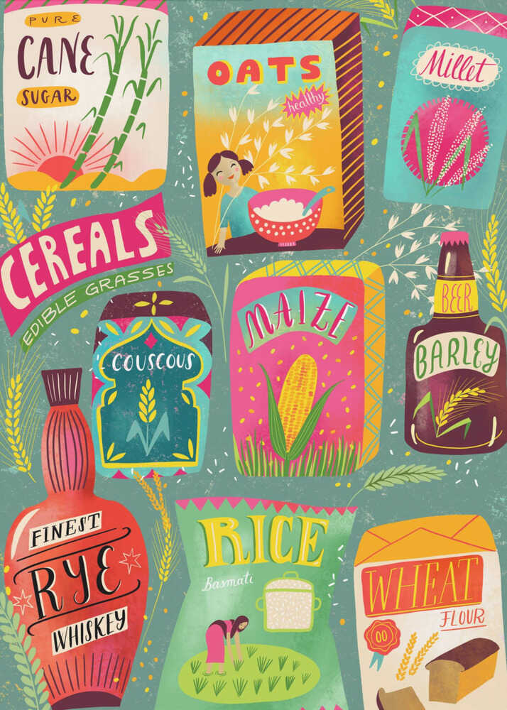 Bunte Frühstücksflocken-Tabelle | Poster