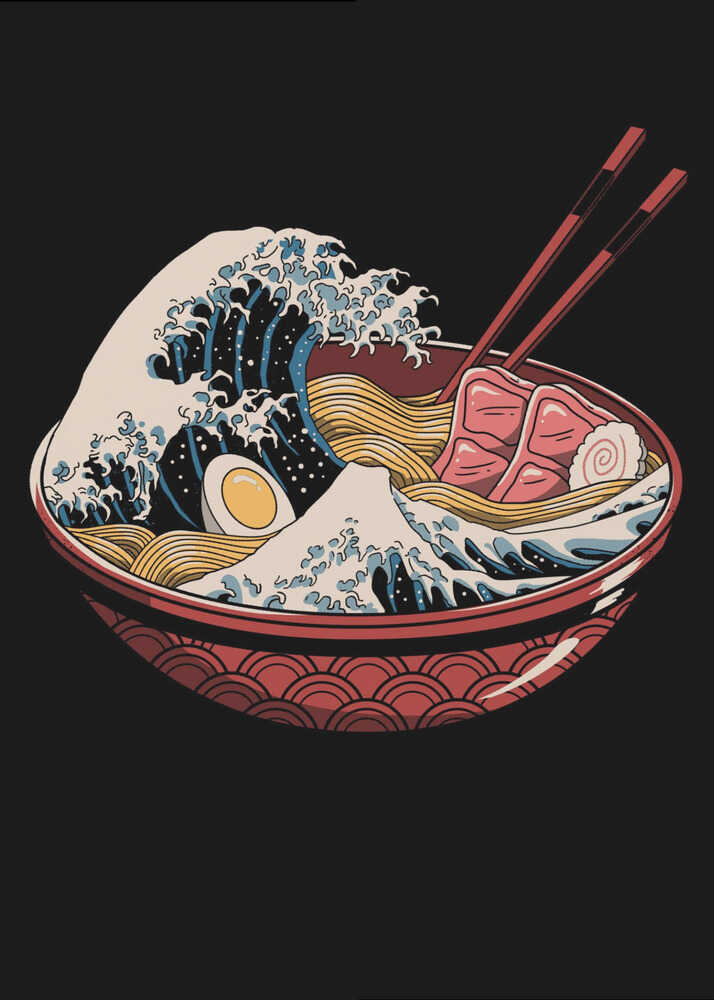 La grande vague des ramen | Affiche