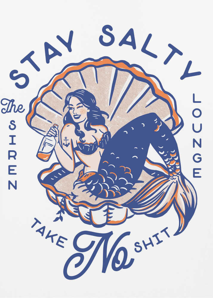 Stay Salty Siren Lounge Pin-Up Meerjungfrau | Leinwand