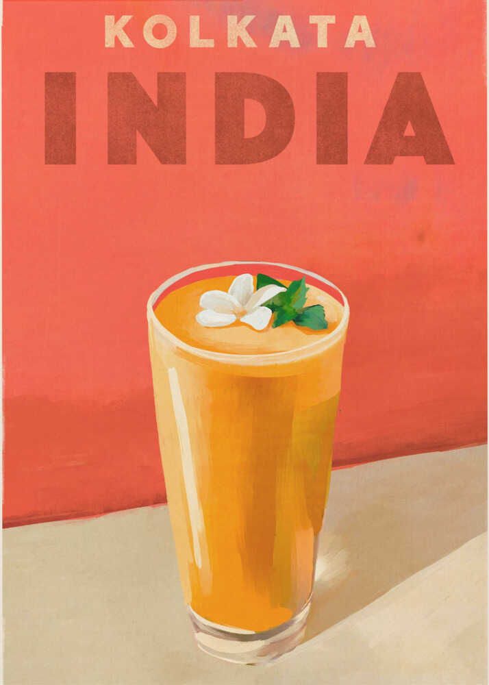 Affiche de voyage Cocktail Calcutta Inde | Affiche