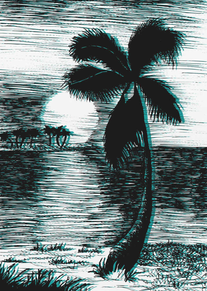 Palme im Morgengrauen | Leinwand