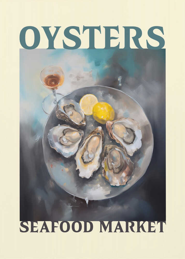 Marché aux huîtres et fruits de mer | Affiche