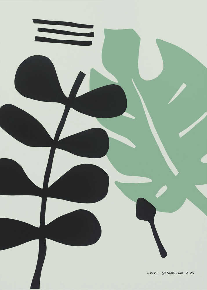 Minimalistischer Pflanzenkunstdruck, botanische Wandkunst im skandinavischen Stil | Leinwand