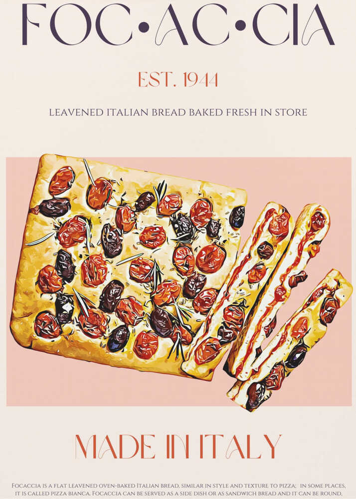 Pain italien aux tomates et aux olives | Affiche