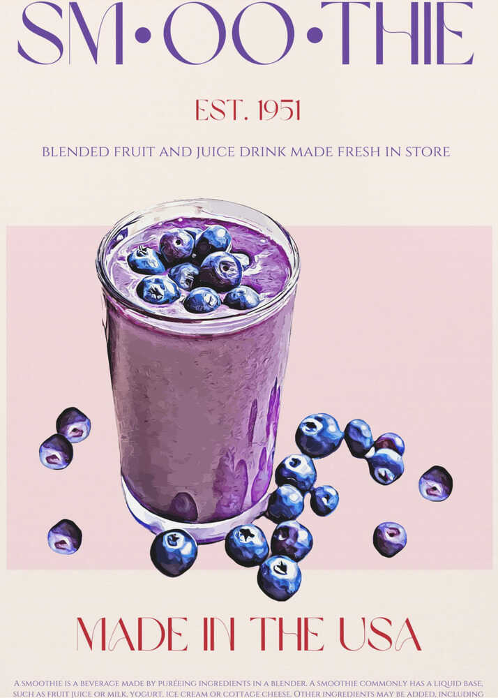 Illustration eines Blaubeer-Smoothies | Poster