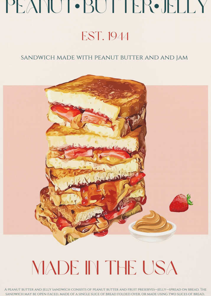 Peanut Butter And Jelly Sandwich Stack | Poster
