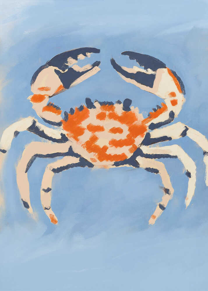 Crab on Blue Canvas | Canvas