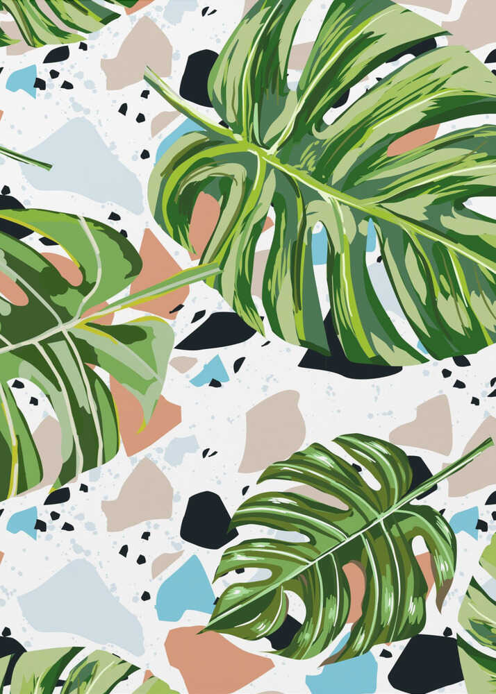 Et c'est dans la nature que je trouve les pièces manquantes | Terrazzo tropical | Toile