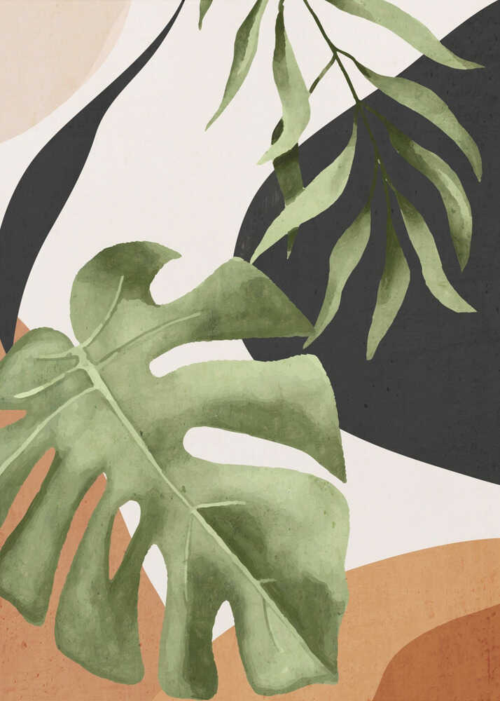 Abstrakte Kunst: Tropische Blätter 23 | Leinwand