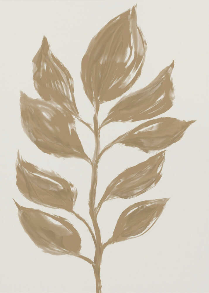 Gedämpfte Blattsilhouette | Leinwand