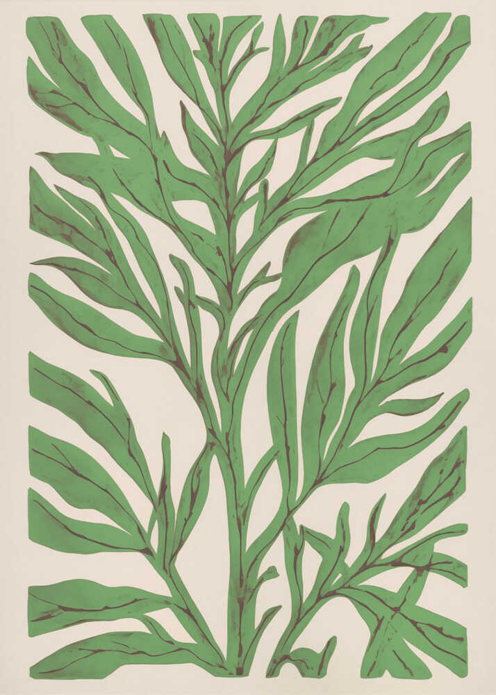 Der Ast mit grünen Blättern | Leinwand