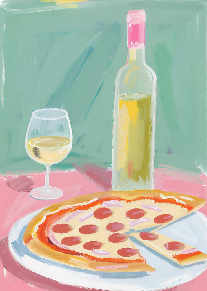 Pizza und Wein | Poster