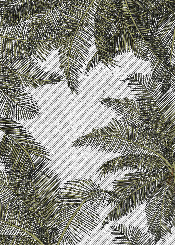 Palmenblätter auf strukturiertem Hintergrund | Leinwand