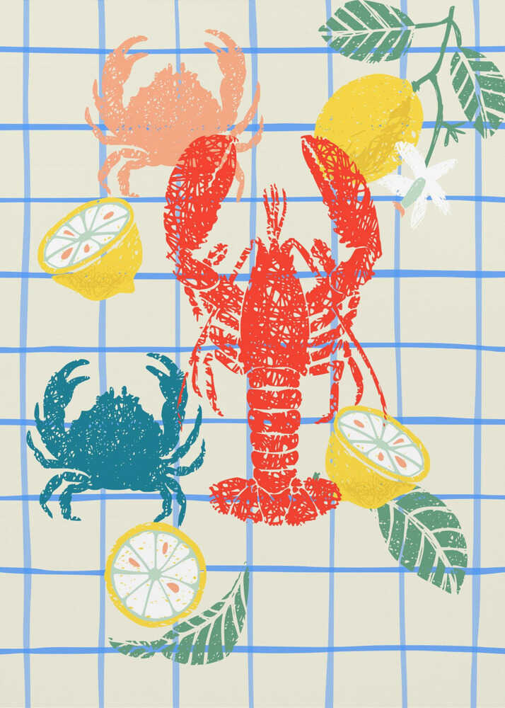 Homard et citrons | Affiche