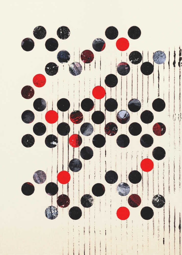 Rote, schwarze und graue Kreise | Poster