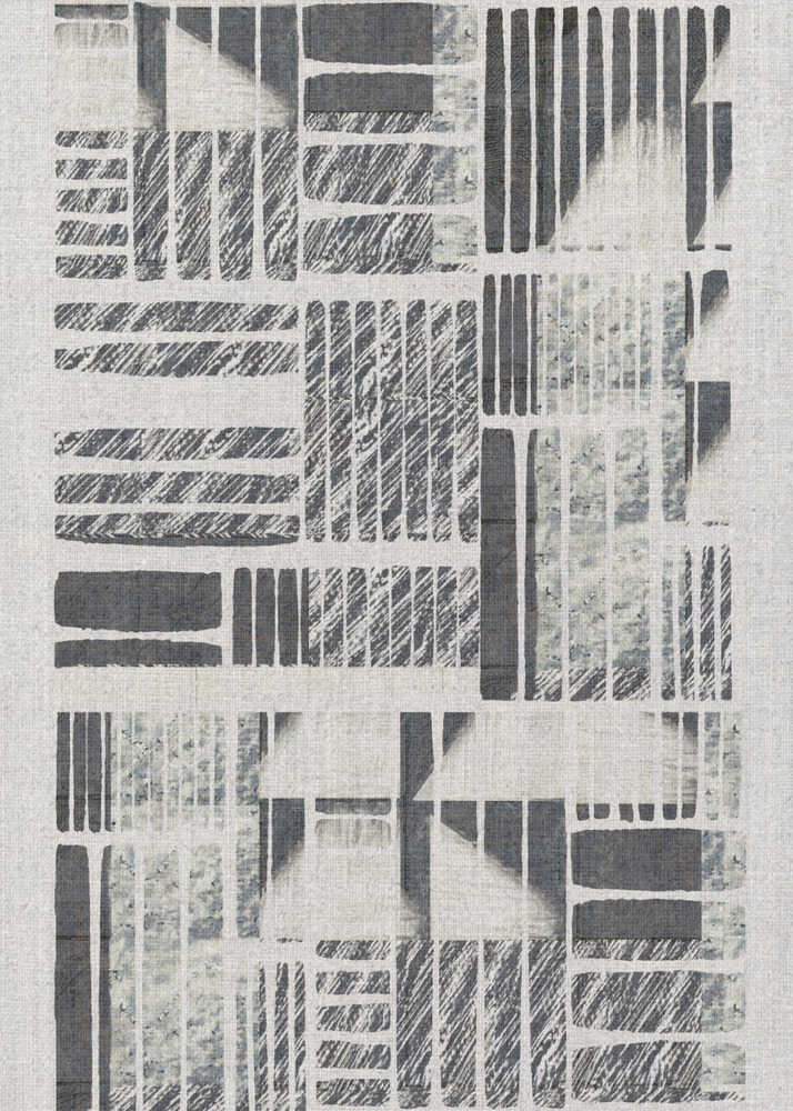 Geometrische Muster mit strukturierten, monochromen Linien | Leinwand