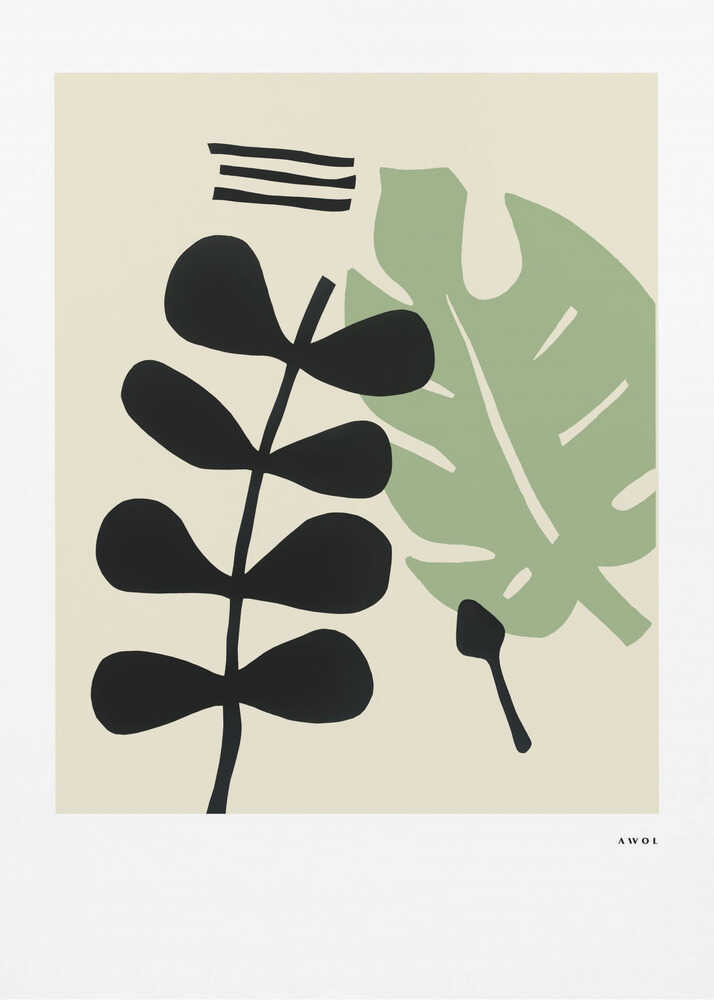 Abstrakte botanische Formen | Leinwand