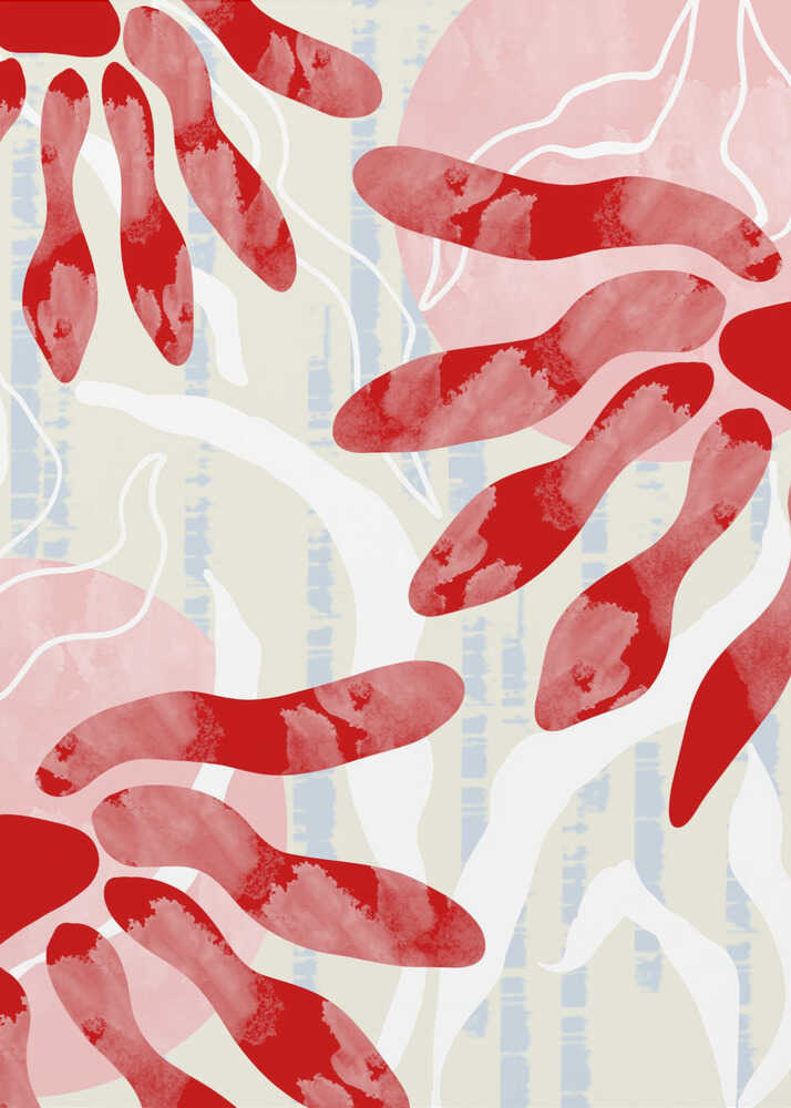 Grafisches Blumenmuster im Boho-Stil | Poster