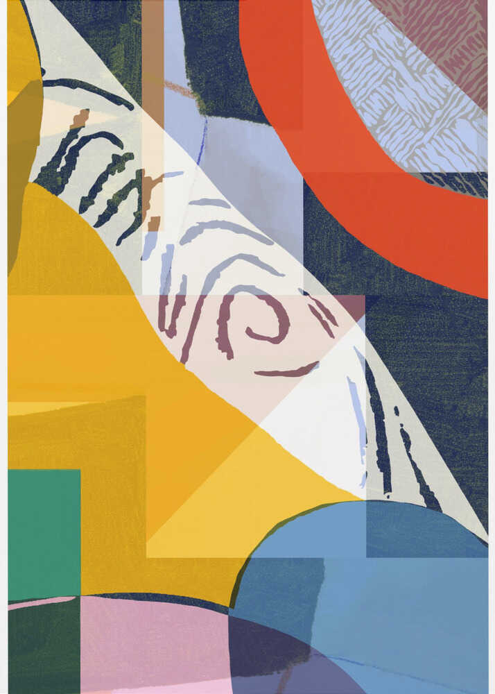 Lebendige Komposition geometrischer Formen | Poster