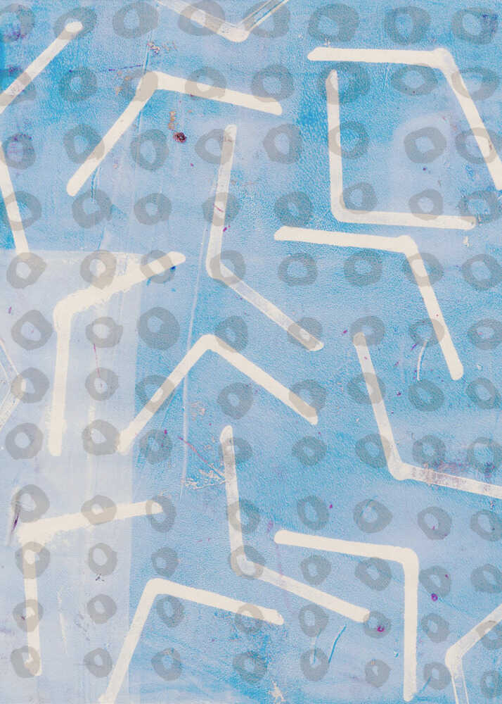 Zeitgenössische abstrakte Kunst in Weiß und Blau | Leinwand