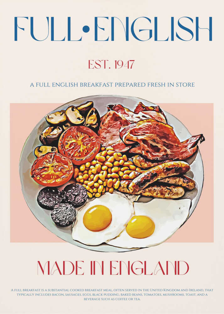 Petit-déjeuner anglais complet traditionnel | Affiche