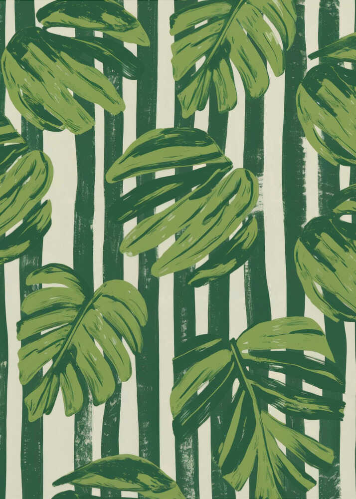 Komposition aus grünen Blättern | Leinwand