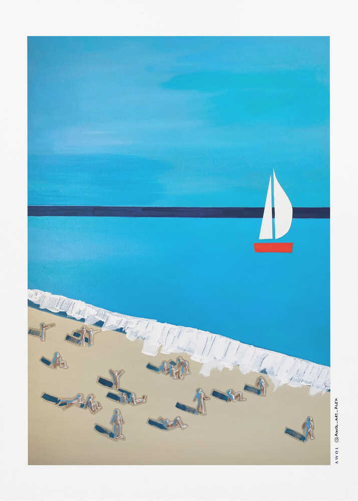 Nizza, Sommer an der französischen Riviera: Promenade Des Anglais | Leinwand