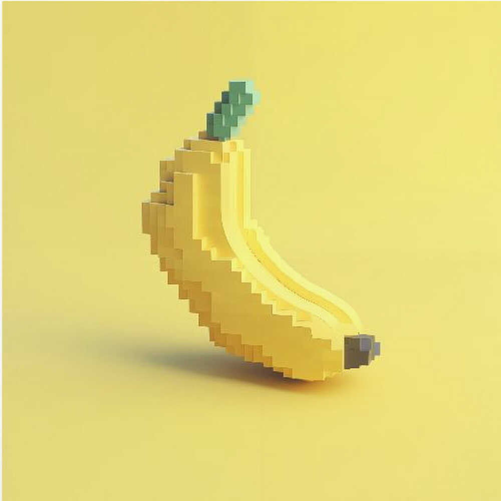 Banane stylisée pixelisée | Affiche