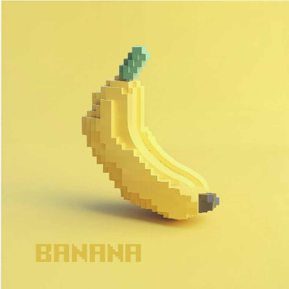 Pixelierte, stilisierte Banane | Poster