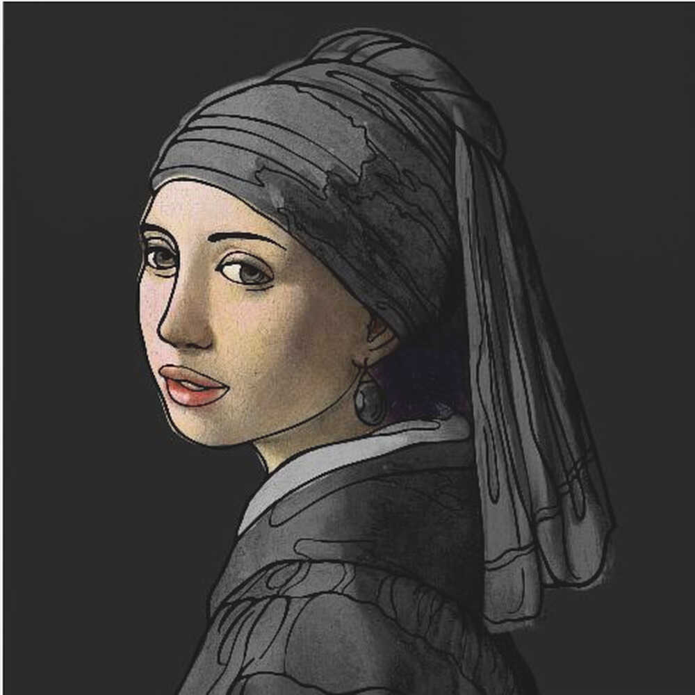 Das Mädchen mit dem Perlenohrring – Die gekritzelte Edition | Poster