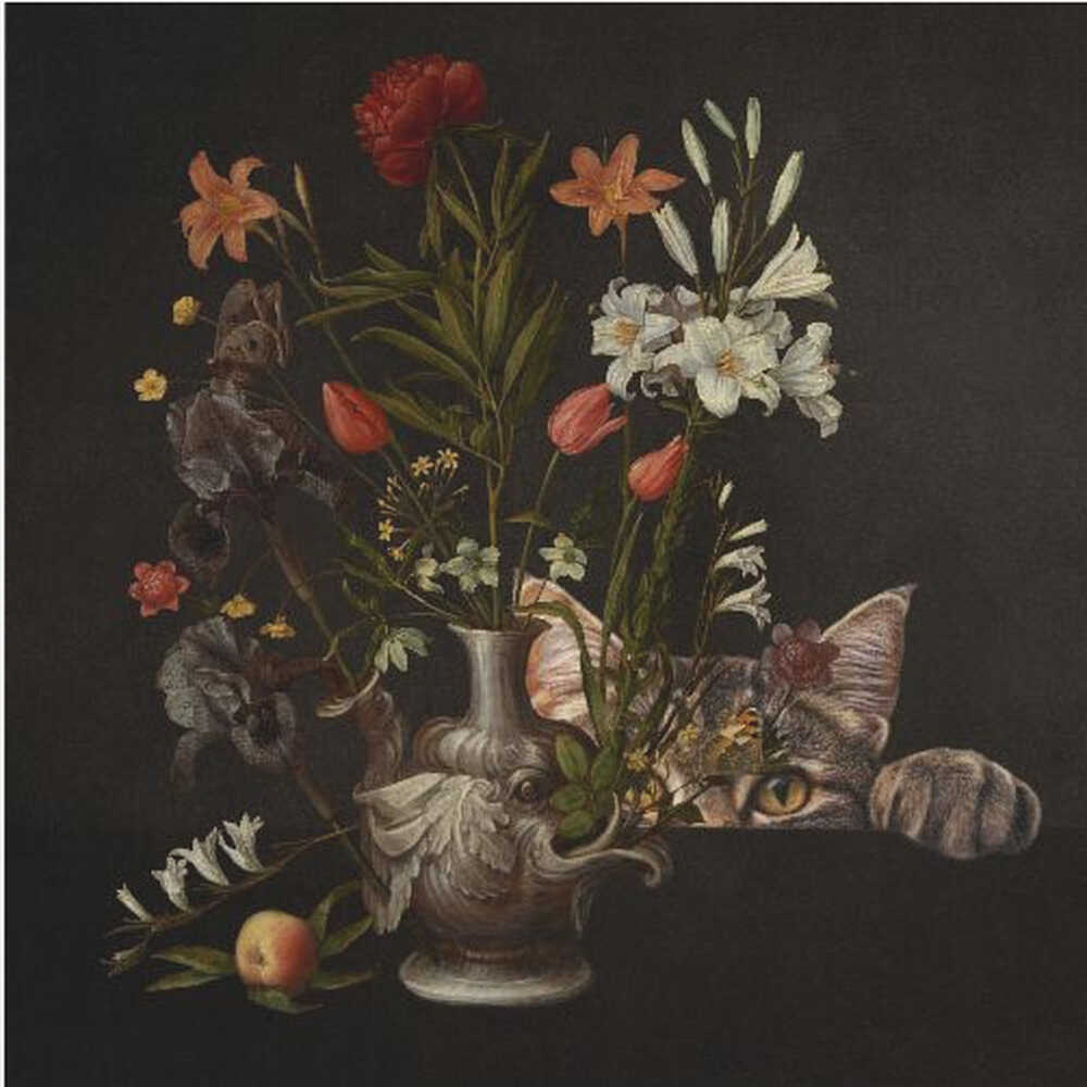 Vase vintage orné de fleurs éclatantes | Affiche